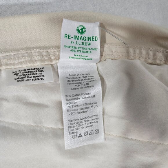 J.CREW Astrid NATURAL Elastic Waistband Hi-Rise Wide Leg Crop Chino Pant Size L. - Picture 12 of 17